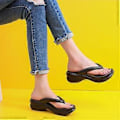 Miniatyrbilde 5 av 5: 6CM Tykksålede Flip-flops Sommersandaler for Kvinner Myke EVA Strand Sklisikre Sandaler Svart(39 40 )