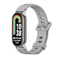Pikkukuva 1 / 4: Mijobs Litteä Reikää Ominaisuudella Varustettu Silikoniranneke Xiaomi Mi Band 8:lle (Harmaa Hopea)