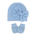 Miniatyrbilde 4 av 4: Nyfødt babylue og votter sett Sykehuslue Beanie Spedbarnsbue luer