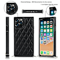 Miniatyrbild 2 av 5: iPhone 14-fodral med kedja i PU-läder Datura Diamond Lattice (Svart)