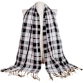 Miniatyrbillede 4 af 5: Dametøjsscarf Langt Sjal Vinter Tyk Varmt Strikket Stort Tartan Sjal