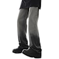 Miniatyrbild 1 av 5: Män Jeans Lösa Raka Vida Ben Mid Waist Zip Stängning Streetwear Gradient Man High Street Långa Denim Byxor Dagligt Bruk (XL)