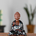 Miniatyrbillede 2 af 5: 11,5 cm Buddha Figurine Have Solarlys i Haven Siddende Buddha Statue Z