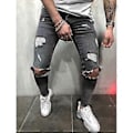 Pikkukuva 4 / 5: Miesten farkut Uudet revityt slim-fit miesten vaatteet housut miesten vaatteet skinny (4XL musta)