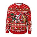 Miniatyrbilde 1 av 2: Dame Herre Jul Stygg Nyhet Genser Jumper Par Matchende Trykt Morsom Pullover Sweatshirt Julebord Topp -NMAOV(2XL A)