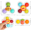 Miniatyrbilde 2 av 5: 3 stk Sugkopp-Spinnende Leke, Enkle Dimplede Fingertupp-Leke wi
