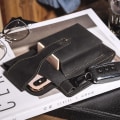 Miniatyrbillede 5 af 5: (sort) Mobiltelefon Fanny Pack med nøglering, Retro ægte læder Fanny Pack til mænd, Multifunktion
