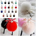 Miniatyrbillede 2 af 5: Moderigtig Plys Nøglering Rem Håndlavet Furry Ball Nøglering DIY Sløjfe Nøgleringe Vedhæng Alsidigt Telefontilbehør Lysegrøn (Lysegrøn)