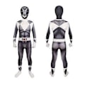 Miniatyrbillede 1 af 5: Mighty Morphin Power Rangers Cosplay Kostume Jumpsuit Bodysuit Fest Udklædningssæt til Unisex (160 Sort)