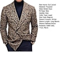 Miniatyrbilde 5 av 5: Herreblazer, Smal Passform, Nedfellt Krage, Ensfarget, Streetwear, Høst/Vinter, Britisk Stil, Knapper, Dressjakke, Frakk til Kontoret (L Grå)