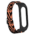 Miniatyrbillede 2 af 5: Til Xiaomi Mi Band 3 / 4 / 5 Twill 8-formet Spænde Urrem (Blomst Leopard)