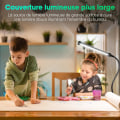Miniatyrbillede 2 af 5: Klemmelampe til seng 5W klemmelampe skrivebordsklemmelampe med ledning sengeklemmelampe 2 lystilstande brigh