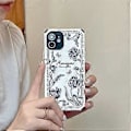 Miniatyrbild 2 av 5: INS Retro Relief Blomma Vit Telefonfodral för iPhone 12 Pro Max 6,7 tum Mode Blommigt Omslag Silikon Stötsäker Skyddande Fodral