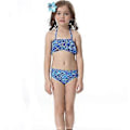 Miniatyrbilde 3 av 3: Jenter Crop Tops + Havfruehale Badedrakt Sett Badeklær 4-11 År (9-10 År Mørk Blå)
