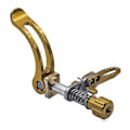 Miniatyrbillede 4 af 5: Hurtigudløser til foldbare cykelsæder, klemme i aluminiumslegering til sadelpind til foldbare cykler og pendlere guld (guld)