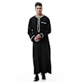 Miniatyrbild 2 av 3: Mäns Muslimsk Saudi-Robe Kaftan Dubai Tunika Lång Topp Blus Thobe Kläder-n(L svart)