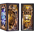 Miniatyrbillede 1 af 5: DIY Bog Nook Miniature Dukkehus Kit Nook Nook 3D Puslespil Bog Trækunst Bogstøtter med LED-lys an