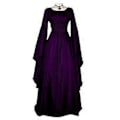 Pikkukuva 1 / 2: Naisten Halloween Renaissance Keskiaikainen Maxi Mekko Goottilainen Puku A(XL Violetti)