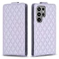 Miniatyrbillede 1 af 5: BF30 Etui til Samsung Galaxy S23 Ultra Vertikal Flip Stativ Kort Slots Præget Læder Telefon Cover (Style F)
