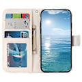 Miniatyrbillede 2 af 5: Til Samsung Galaxy S24 Cover Mønstertryk Læderpung Flip Stativ Telefonetui (Stil G)