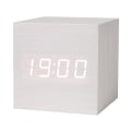 Miniatyrbilde 1 av 5: Digital vekkerklokke i tre med LED-lys, multifunksjonell, moderne kube