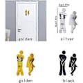 Miniatyrbild 4 av 5: 3 st Badrumsdörr WC-dekaler Familj DIY Dekoration, Svart