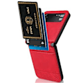 Pikkukuva 2 / 4: Retro-tyylisen nahkaisen kotelon Samsung Galaxy Z Flip3 5G:lle (Punainen)