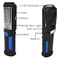 Pikkukuva 3 / 5: LED COB Käsivalaisin Ladattava Autotalli Tarkastuslamppu Magneettivalo (Punainen)