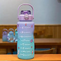 Miniatyrbillede 4 af 5: Gradient Vandflaske BPA-fri 1,5/2L Drikkeflaske med Sugerør til Fitness (1500ml Gradient Blå)