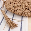 Miniatyrbild 2 av 5: Dam Straw Crossbody Plånbok Strand Handvävd Axelväska med F