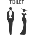 Miniatyrbilde 1 av 5: (Svart, 11x18cm) Toalett-skilt, WC-skilt, Damer og Herrer Dørplate, Herrer og Damer WC-symboler Toalett
