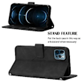 Miniatyrbillede 5 af 5: Crossbody Embosseret Etui Til iPhone 12 Pro Max (Sort)