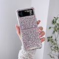 Miniatyrbild 1 av 5: Transparent Glitter Case Kompatibel med Samsung Galaxy Z Flip 4, Hård PC Fyra Hörn Stötsäker Skydd