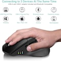 Miniatyrbillede 5 af 5: Trådløs Bluetooth-mus til flere enheder, ergonomisk design, lydløs