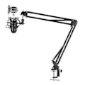 Miniatyrbillede 3 af 5: Universal Mikrofonstativholder Beslag Mic Stativ Professionel Desktop Mic Beslag Til Live Broadcast (Hvid)