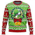Pikkukuva 1 / 2: Mario Kart Ruma Jouluneule Lahja Joulupukki Villapaita Miehille 3D Collegepaita Ja Toppi Syksy Ja Talvi (4XL tyyli 3)