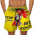 Pikkukuva 2 / 3: Hauska Kukko Banaani Printti Uimapuvut Uimahousut Trunks Ranta Uima Lauta Shorts Nopeasti Kuivuva Housut Miesten Surffaus Shorts Homme 5xl(XXL Keltainen)
