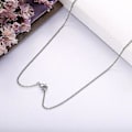 Miniatyrbillede 4 af 5: Sterling Sølv Balance Perle Vedhæng Kæde Choker Halskæder Kvinder Halskæder ( )