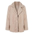 Miniatyrbild 3 av 4: Dam Teddybjörn Fleece Fluffig Jacka Cardigan Kavaj Ytterplagg (S Aprikos)
