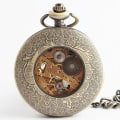 Miniatyrbillede 4 af 5: Steampunk Retro Håndoptræk Mekanisk Lommeur med Romertal/Arabisk