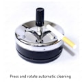 Miniatyrbillede 3 af 5: Drejeaske Metal Drejeaske Sort / Krom 9,5 cm i Diameter