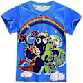 Pikkukuva 1 / 2: Lasten Poikien Tyttöjen Rainbow Friends Lyhythihainen T-paita Pyöreä Kaula-aukko Kesäinen Rento T-paita Sarjakuva Topit (5-6 Vuotta B)