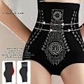 Miniatyrbillede 5 af 5: Højtaljede Shapewear Trusser Sømløse Dametrusser Hoftelift Slankende Trusser (L Sort)