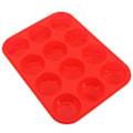 Miniatyrbillede 4 af 5: 12 Kop Kageform Fødevaregodkendt Silikone Rød DIY Muffin Cupcake Non-Stick Bageform