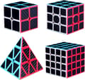 Speed ??Cube Set, Puzzle Cube Bundle av 2x2 3x3 4x4 Pyramid Speed