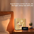 Miniatyrbild 2 av 5: Trä LED-lampor för sovrum, 3D kreativa bordslampor, tjocka sänglampor
