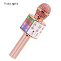 Miniatyrbillede 1 af 5: 1 stk. Rose Gold Karaoke Trådløs Mikrofon med Dansende LED-lys