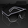 Miniatyrbillede 1 af 4: Lysende Solbriller Aviator Hvid EL Wire Neon LED Blinkende Glas