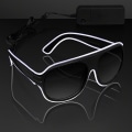 Pikkukuva 1 / 4: Valaisevat aurinkolasit Aviator White EL Wire Neon LED vilkkuva lasi