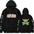Miniatyrbillede 1 af 2: One Piece Anime Roronoa Zoro Printede Hættetrøjer Herre Dame Casual Trendy Sweatshirt Langærmet Hætte Pullover Jumper Toppe -NMAOV( L)